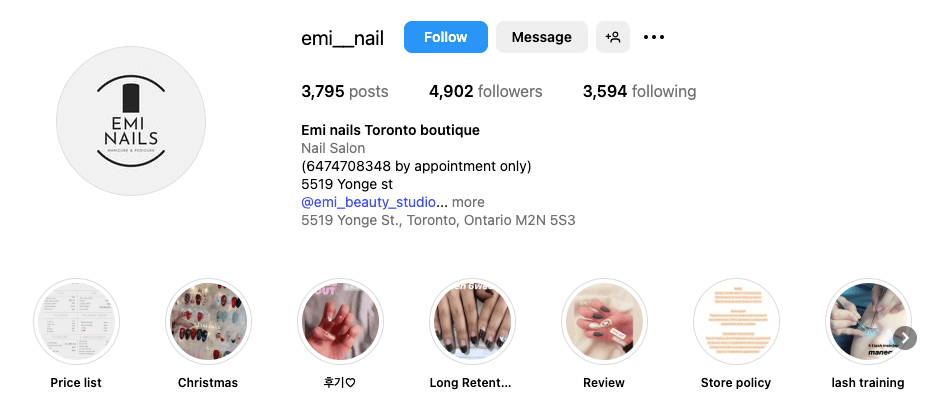 Emi Nails 인스타그램 페이지